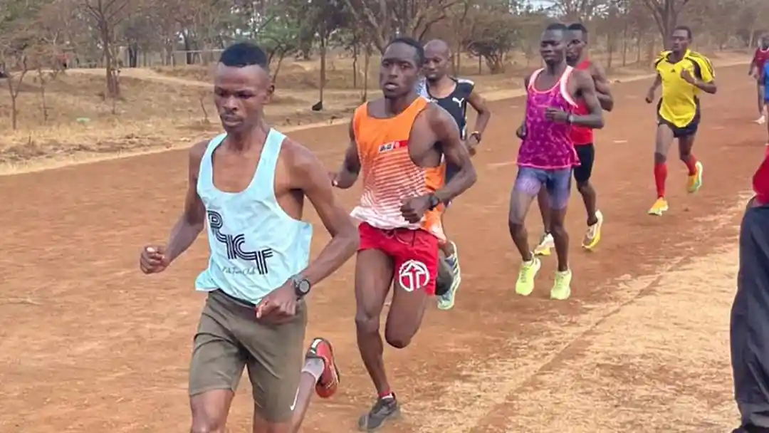 Kenyan Athletic Training Academy runners on the running track